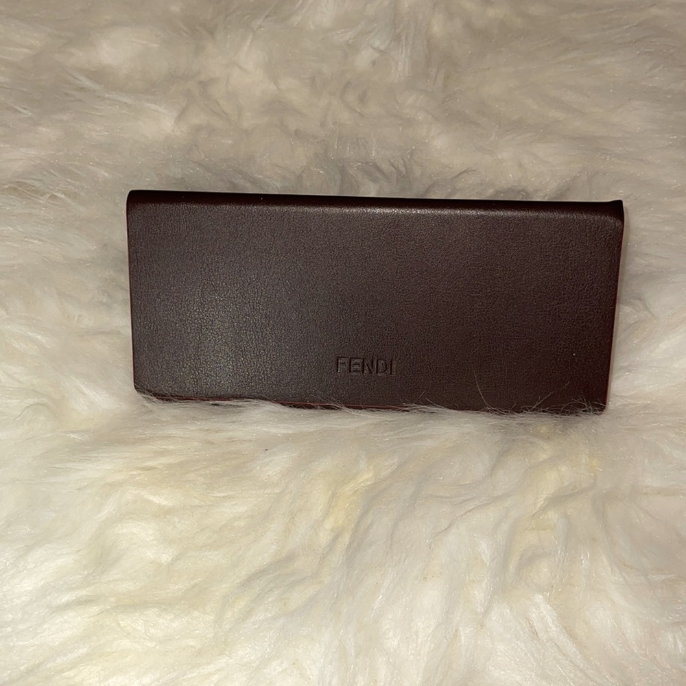 🔺Brown FENDI eyeglass case with thin red trim🔺